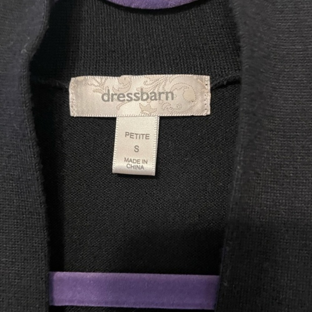 SP Dress Barn Half Short Sleeve Black Cardigan with Gathered Cinched Back - Picture 2 of 5